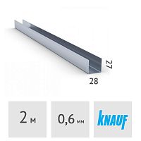 Профиль направляющий нарезанный KNAUF UD 28 x 27 x 2000 мм, сталь 0.6 мм