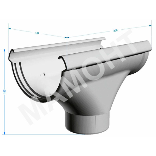 Воронка желоба Docke Lux ПВХ 141 мм / 100 мм, графит