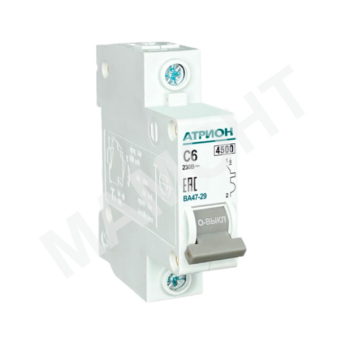 Автоматический выключатель АТРИОН ВА47-29, 1P, хар. С