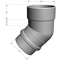 Колено трубы 45° Docke Lux ПВХ 100 мм, графит