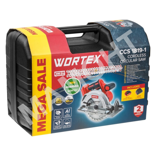Аккумуляторная циркулярная пила WORTEX CCS 1819-1 в чемодане