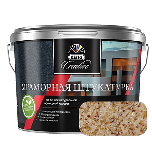 Штукатурка декоративная мраморная Dufa Creative 990-К (фракция 1,0-1,5 мм), 15 кг