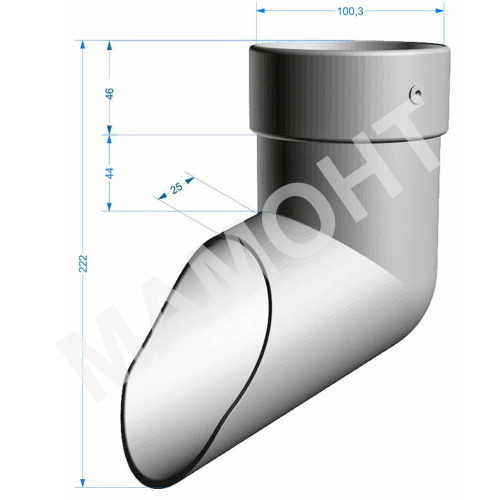Слив (наконечник) трубы Docke Lux ПВХ 100 мм, графит