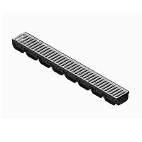 Лоток водоотводный S'park 2 пластиковый с решеткой стальной оцинкованной Standartpark, 1 м (0881011-М)