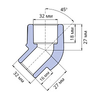 Угольник ПП внутренний / наружный 45° Wavin Ekoplastik