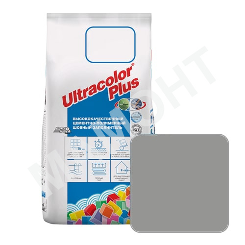 Затирка для швов MAPEI Ultracolor Plus №112 серый, 2 кг