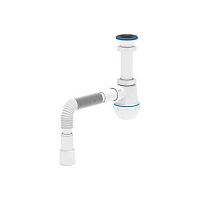 Сифон для умывальника бутылочный 1 1/2" x 40 с гофрой 40 x 40/50 (нержавеющий выпуск 70 мм) АНИ Пласт A0115