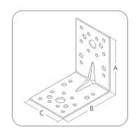 Уголок крепежный усиленный KUU 50 x 50 x 35 мм, металл 2,0 мм ЕКТ (V020215)