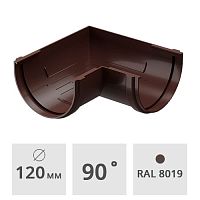 Угол желоба 90° Docke Premium 120 мм, шоколад (RAL 8019)