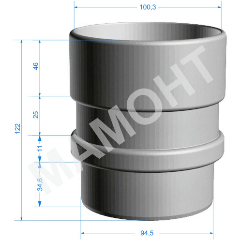 Муфта трубы Docke Lux ПВХ 100 мм, графит
