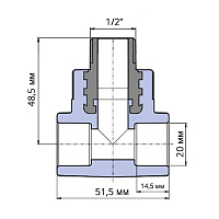 Тройник ПП с металлической наружной резьбой Wavin Ekoplastik