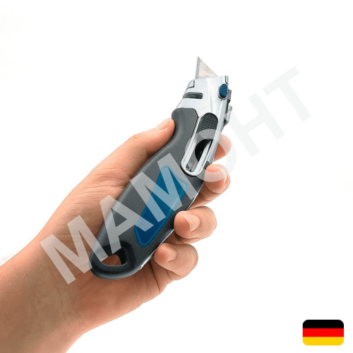 Нож пистолетный с выдвижным трапециевидным лезвием 18 мм МАМОНТ (INS-MMNT-1087)