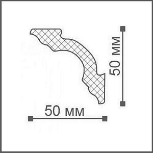 Плинтус потолочный NMC NOMASTYL 50 х 50 мм х 2 м, профиль A2, белый