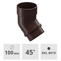 Колено трубы 45° Docke Lux ПВХ 100 мм, шоколад