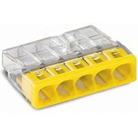 Клемма на 5 проводников (0,5-2,5 мм2) без пасты WAGO (2273-205)