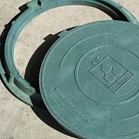 Люк канализационный композитный легкий Plastkraft A15 зеленый