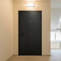 Дверь УЛЬТИМА Зеркало Черная шагрень / Вайт с лаком Промет