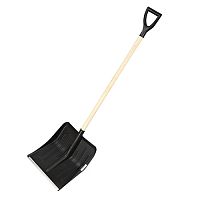 Лопата снеговая пластмассовая 430 х 435 мм с деревянным черенком