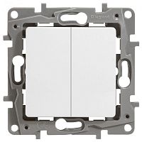 Выключатель Legrand ETIKA 2-клавишный, белый