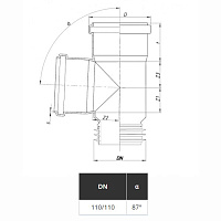 Тройник-восстановитель раструба 87° ПП для внутренней канализации HTSA