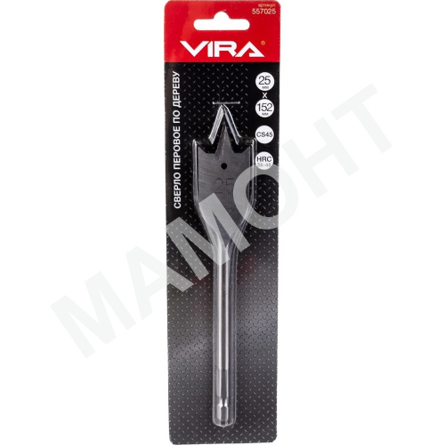 Сверло перовое по дереву 25 х 152 мм VIRA (557025)