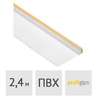 Профиль оконный примыкающий 6 мм с сеткой, длина 2.4 м