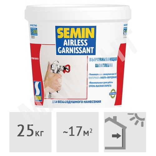 Шпатлевка выравнивающая SEMIN AlRLESS GARNlSSANT (белая крышка), 25 кг