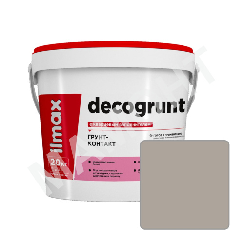 Грунт-контакт с кварцевым заполнителем ilmax decogrunt, 2886T, 20 кг
