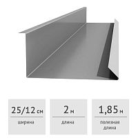 Планка примыкания нижняя 250х122х2000 мм (оцинкованная)
