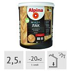 Лак для паркета и полов Alpina АКВА шелковисто-матовый, 2,5 л