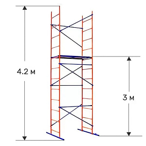 Вышка-тура передвижная Дачник 4,2 м (площадка 1,2х0,61 м)