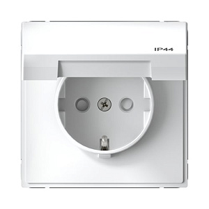 Розетка Systeme Electric ARTGALLERY с заземлением с крышкой IP44, белый