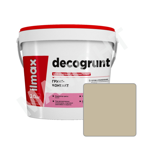 Грунт-контакт с кварцевым заполнителем ilmax decogrunt, 2029P, 20 кг