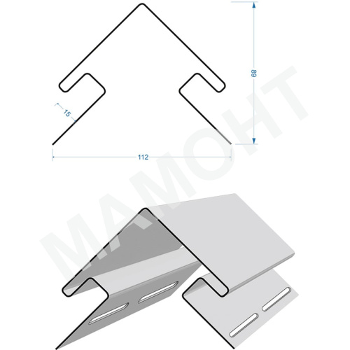 Угол внешний Docke LUX 3 м, канадская береза