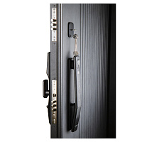 Дверь РОНА СМАРТ Бетон графит / Шагрень белая (+ черный муар) Промет