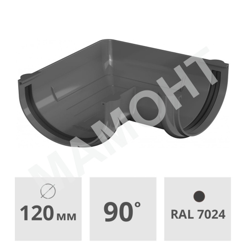 Угол желоба 90° Технониколь ОПТИМА 120 мм, серый