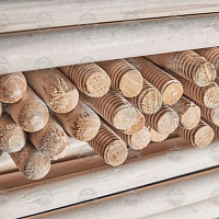 Черенок для щеток деревянный с резьбой ф25 х 1200 мм (1 сорт) Лидер