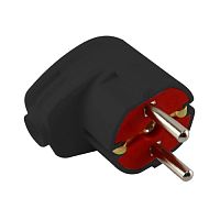 Вилка с заземлением угловая черная AY-KA (79 112 00)