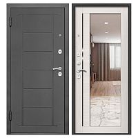 Дверь МАРС 12 Зеркало Антрацит / Эшвайт Промет
