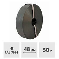Лента для забора декоративная MAXIMUM 48 мм, 50 м, (RAL7016, серый)