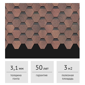 Гибкая черепица Docke PIE PREMIUM Шеффилд кофе, 3 м2