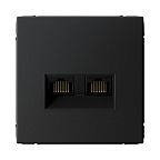 Розетка Systeme Electric ATLASDESIGN двойная компьютерная RJ45+RJ45, механизм, кат. 5Е, карбон