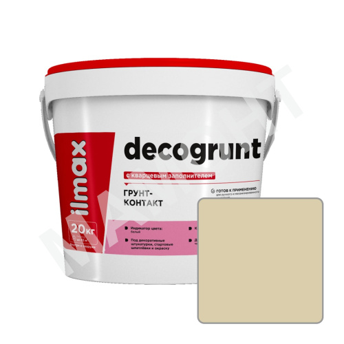 Грунт-контакт с кварцевым заполнителем ilmax decogrunt, 2695P, 20 кг