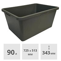 Контейнер строительный прямоугольный 90л усиленный (таз строительный) RV Plast (0211)