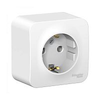 Розетка Systeme Electric BLANCA открытой установки с заземлением, белый