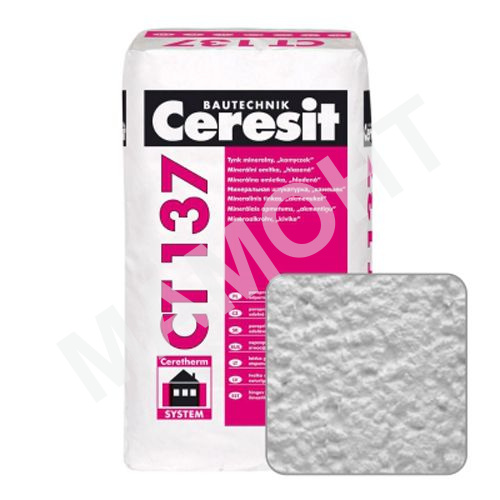 Штукатурка ''камешковая'' (2.5 мм) Ceresit CT137 под окраску, 25 кг