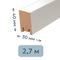 Интерьерная рейка МДФ STELLA Ривьера Белая 40*30*2700 мм