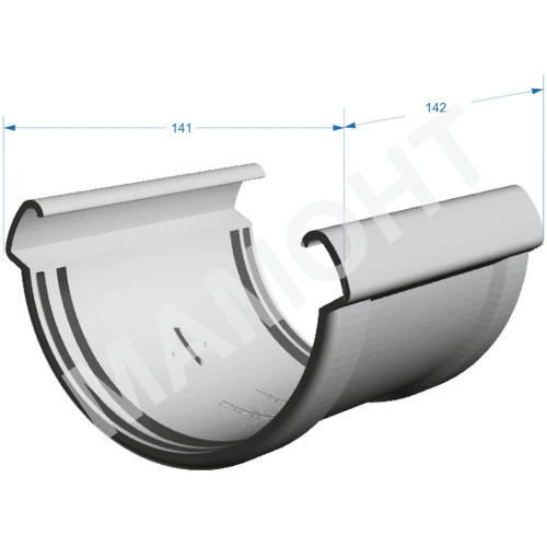 Соединитель желоба Docke Lux ПВХ 141 мм, шоколад