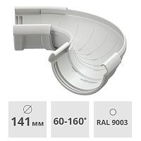 Угол желоба 60°-160° Docke Lux ПВХ 141 мм, пломбир