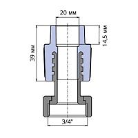 Переход с металлической вставкой и накидной гайкой Wavin Ekoplastik